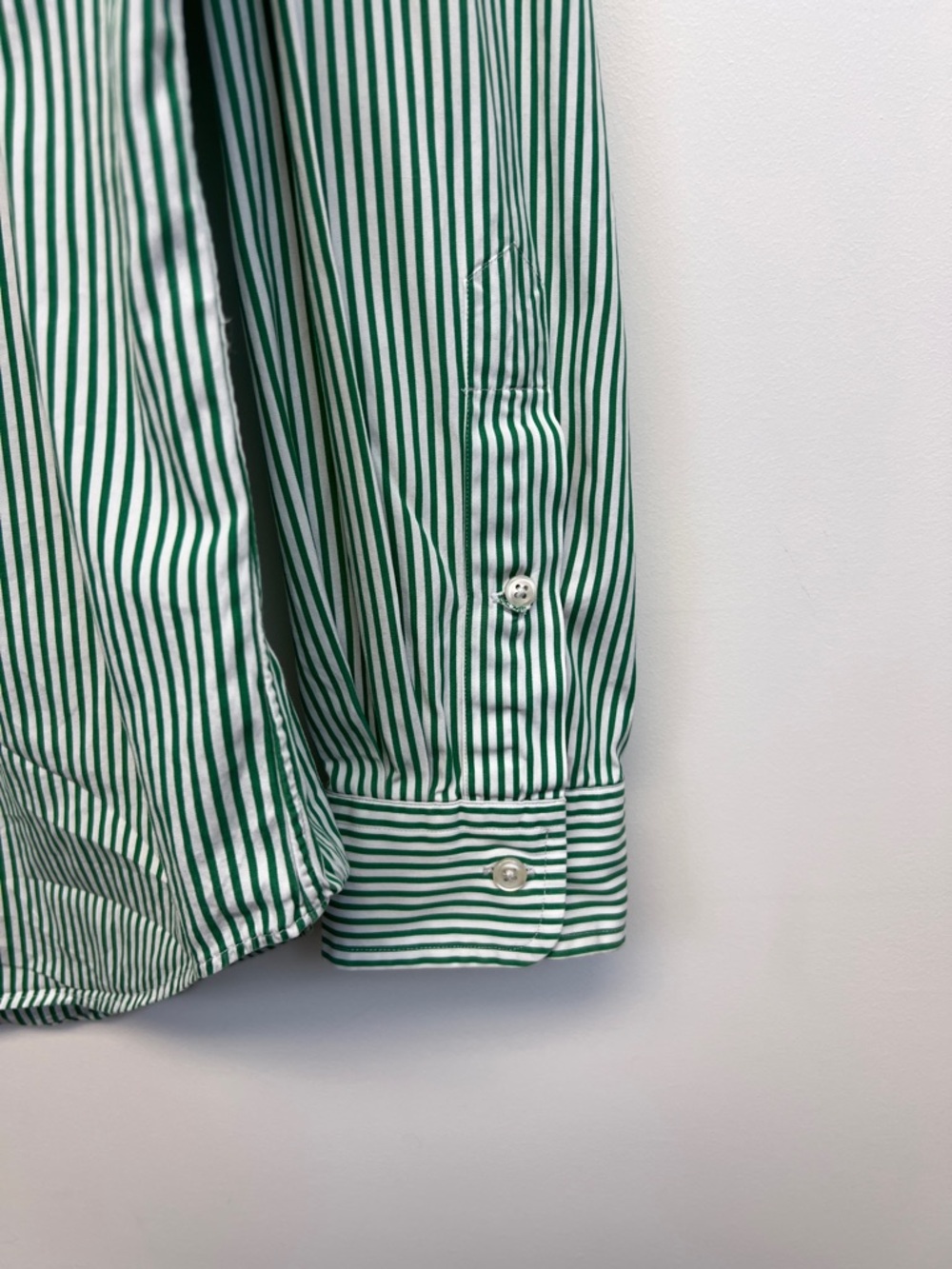 Ralph Lauren Blue Label Green White Vertical Striped Button-Down Shirt Size L - Picture 8 of 11